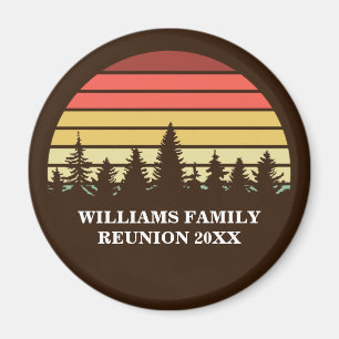 Retro Sunset Brown Forest Customised Magnet