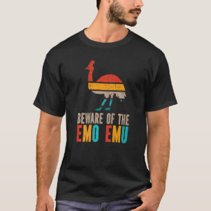 Retro Sunset Cassowary Emo Emu Pet Cassowary   T-Shirt
