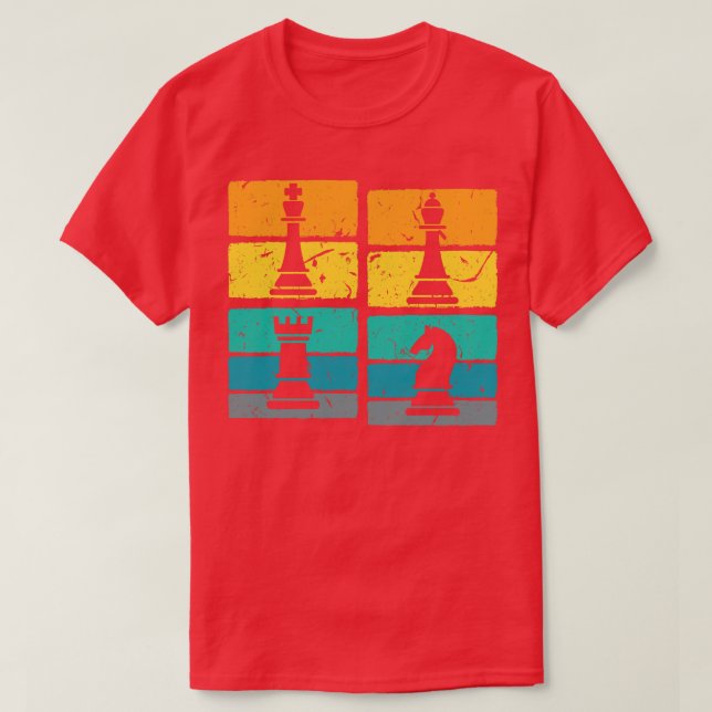 Retro Sunset Chess T-Shirt (Design Front)
