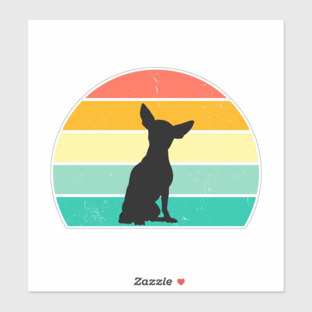 Retro Sunset Chihuahua Sticker (Sheet)