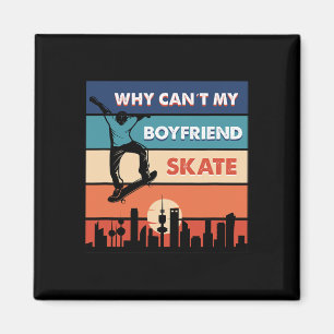 Retro Sunset City Skater Magnet