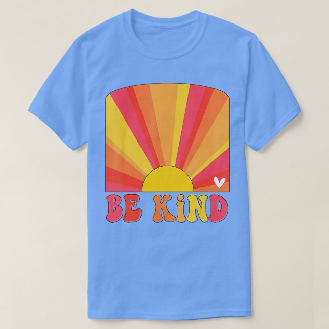 Retro Sunset Colours Be Kind  Inspirational Teache T-Shirt (Design Front)