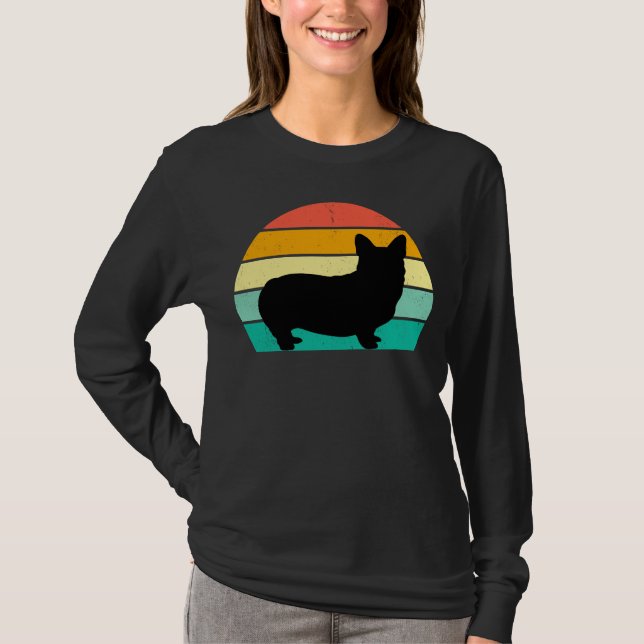 Retro Sunset Corgi    T-Shirt (Front)