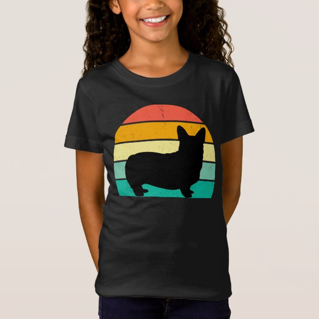 Retro Sunset Corgi    T-Shirt (Front)