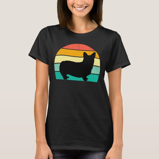 Retro Sunset Corgi    T-Shirt (Front)