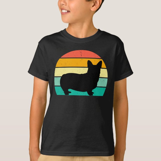 Retro Sunset Corgi    T-Shirt (Front)