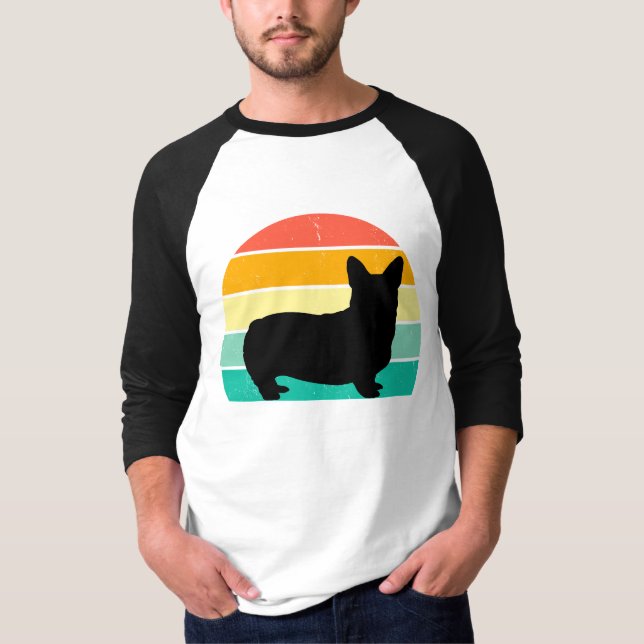 Retro Sunset Corgi    T-Shirt (Front)