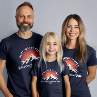 Retro Sunset Custom Family Vacation Group Matching T-Shirt