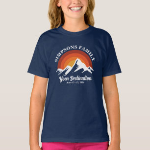 Retro Sunset Custom Family Vacation Group Matching T-Shirt