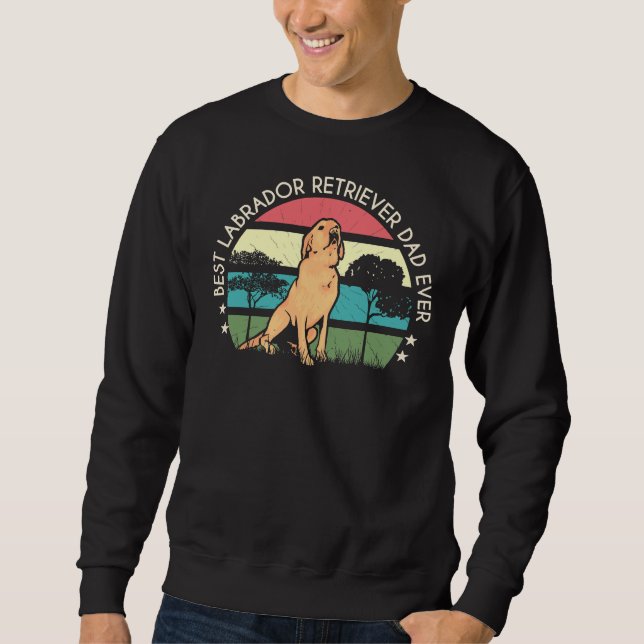 Retro Sunset Cute Labrador Retriever Dad Sweatshirt (Front)