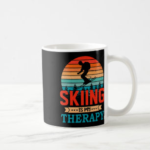 Retro Sunset Design Skiing Gift For Funny Skiers Coffee Mug