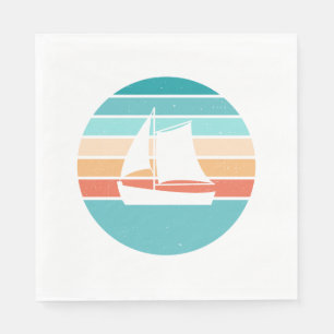Retro Sunset Distressed Effect + Sailboat Napkin