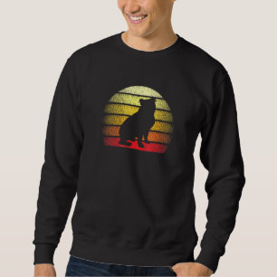 Retro Sunset English Bulldog Dog Theme Design Sweatshirt