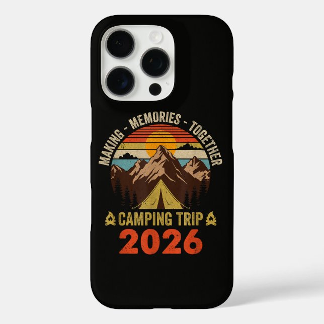 Retro Sunset Family Camping Trip 2026  Case-Mate iPhone Case (Back)