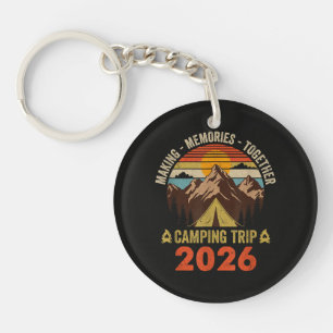 Retro Sunset Family Camping Trip 2026 Key Ring