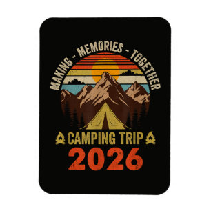 Retro Sunset Family Camping Trip 2026  Magnet