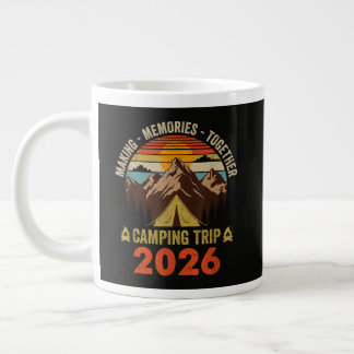 Retro Sunset Family Camping Trip 2026 Matching Large Coffee Mug