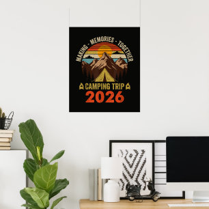 Retro Sunset Family Camping Trip 2026 Poster