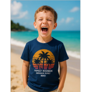 Retro Sunset Family reunion matching summer T-Shirt