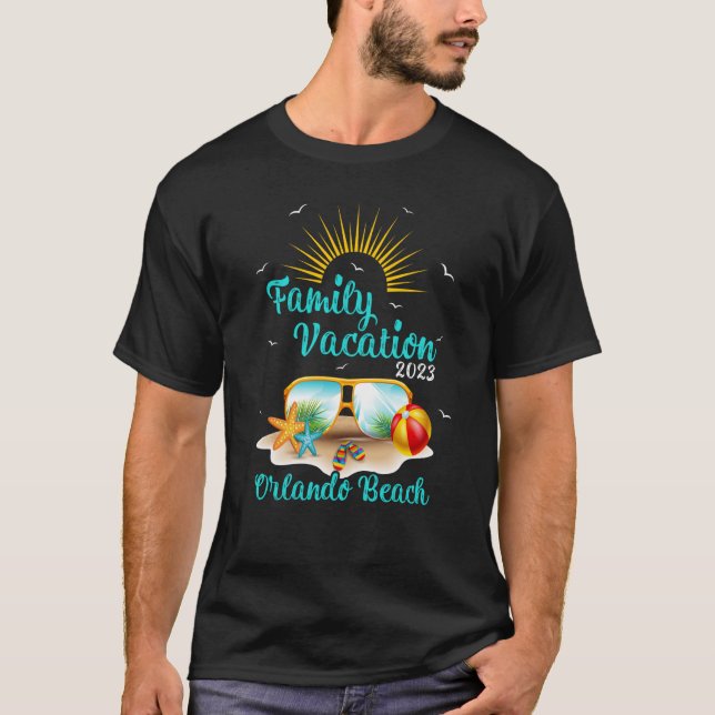 Retro Sunset Family Vacation 2023 Florida Orlando  T-Shirt (Front)