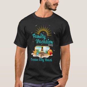 Retro Sunset Family Vacation 2023 Maryland Ocean C T-Shirt
