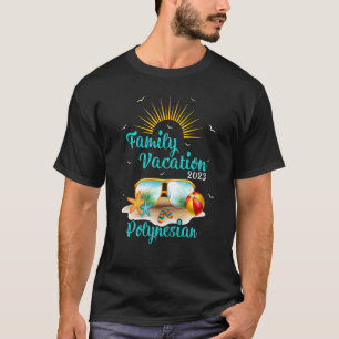 Retro Sunset Family Vacation 2023 Polynesian Beach T-Shirt