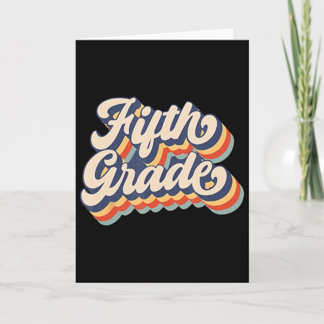 Retro Sunset Fifth Grade Teacher And Student Byck  Card (Front)