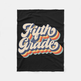 Retro Sunset Fifth Grade Teacher And Student Byck  Fleece Blanket