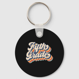 Retro Sunset Fifth Grade Teacher And Student Byck  Key Ring