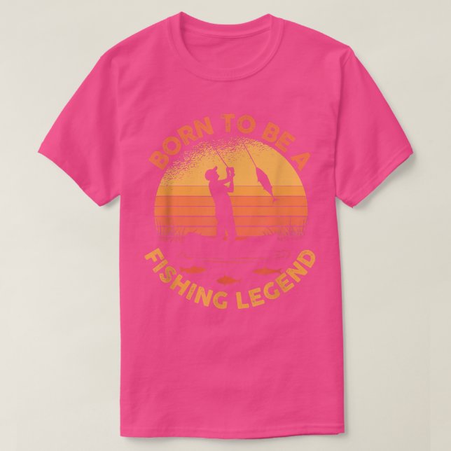 Retro Sunset Fisherman Silhouette  T-Shirt (Design Front)