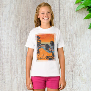 Retro Sunset Forest Landscape Abstract T-Shirt