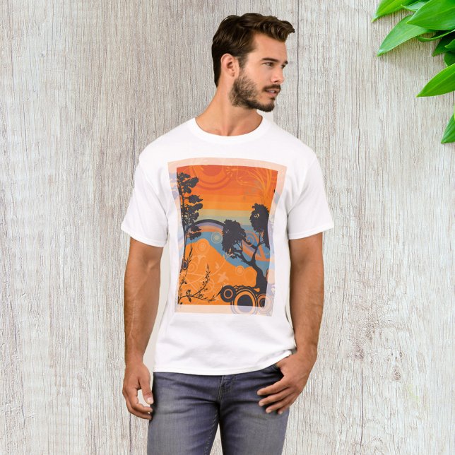 Retro Sunset Forest Landscape Abstract T-Shirt (Creator Uploaded)