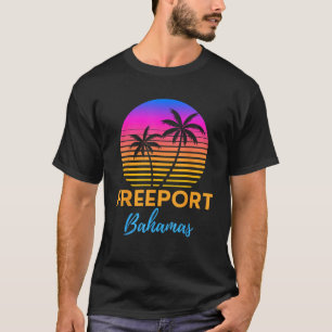 Retro Sunset Freeport Bahamas Beach Trip Vacation T-Shirt