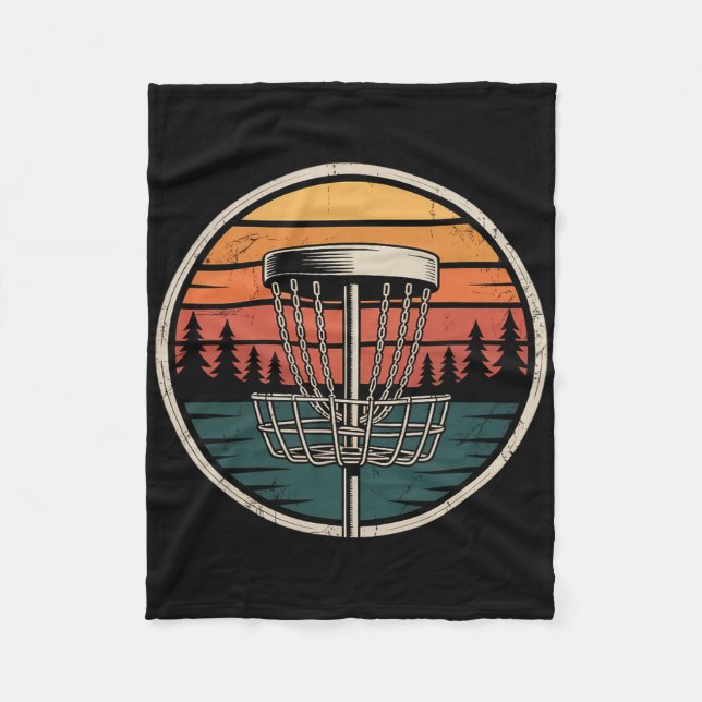 Retro Sunset Frisbee Golf Sket Disc Golf  Fleece Blanket (Front)