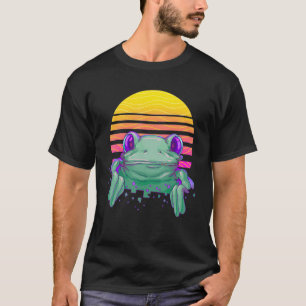 Retro Sunset Frog Graphic for Amphibian Frog Catch T-Shirt