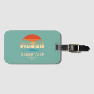 Retro sunset Girls trip bachelorette Matching Luggage Tag