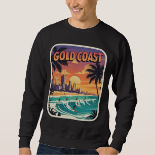 Retro Sunset Gold Coast Australia Surfer Beach Sweatshirt