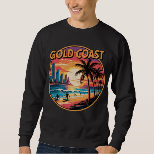 Retro Sunset Gold Coast Australia Vacations Beach Sweatshirt