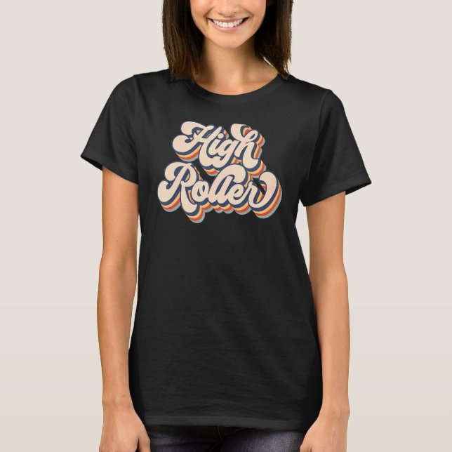 Retro Sunset High Roller  Roller Skating Birthday T-Shirt (Front)