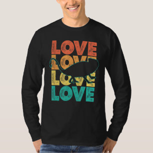 Retro Sunset I Love Chameleon Idea For Animal T-Shirt