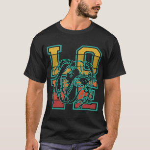 Retro Sunset I Love My English Bulldog Theme T-Shirt