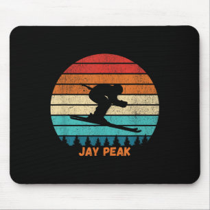 Retro Sunset Jay Peak Vermont Skiing Skier _1 Mouse Pad