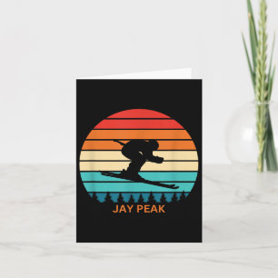 Retro Sunset Jay Peak Vermont Skiing Skier Card