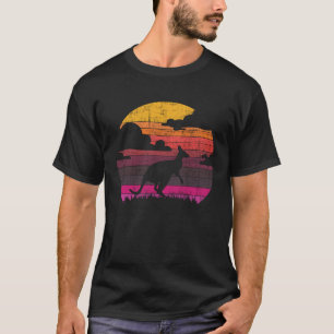 Retro Sunset Kangaroo Zookeeper 60s Safari Animal T-Shirt