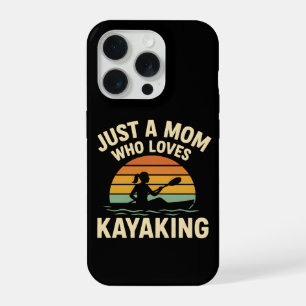 Retro Sunset Kayaking Mum - Vintage Outdoor Moms iPhone 15 Pro Case