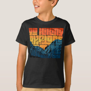 Retro Sunset Landscape Hiking Adventure Explore T-Shirt