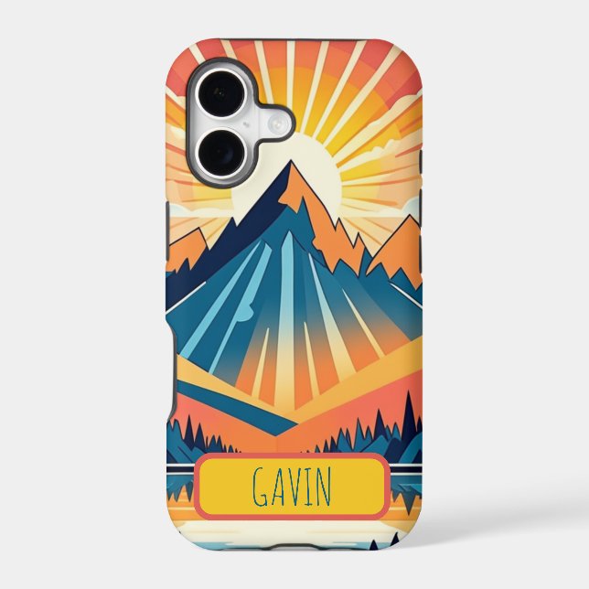 Retro Sunset Landscape Personalised (Back)