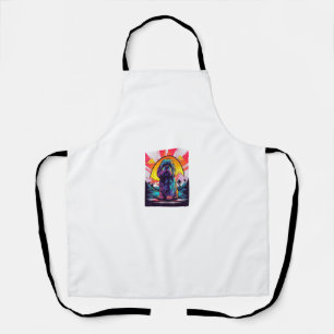 Retro Sunset Lhasa Apso Dog Apron