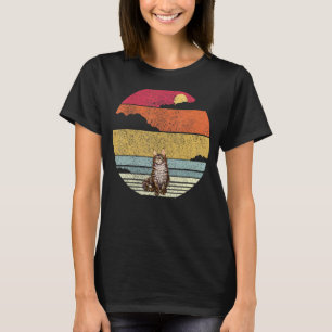 Retro Sunset Maine Coon Cat For Men Women Kids T-Shirt