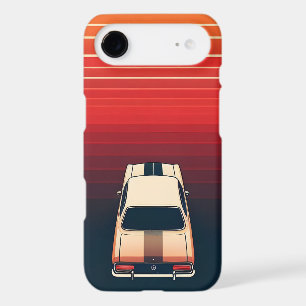 Retro Sunset Minimalist Vintage Car Road Trip